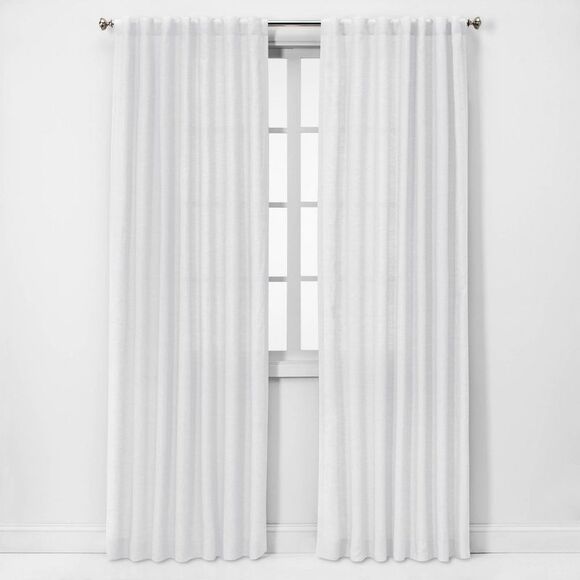 Threshold Other - Threshold -  Light Filtering Linen Window Curtain Pan White